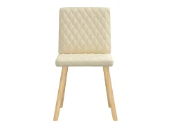 Sillas de comedor 4 unidades tela color crema