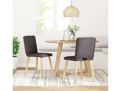 Sillas de comedor 2 unidades tela marrón oscuro