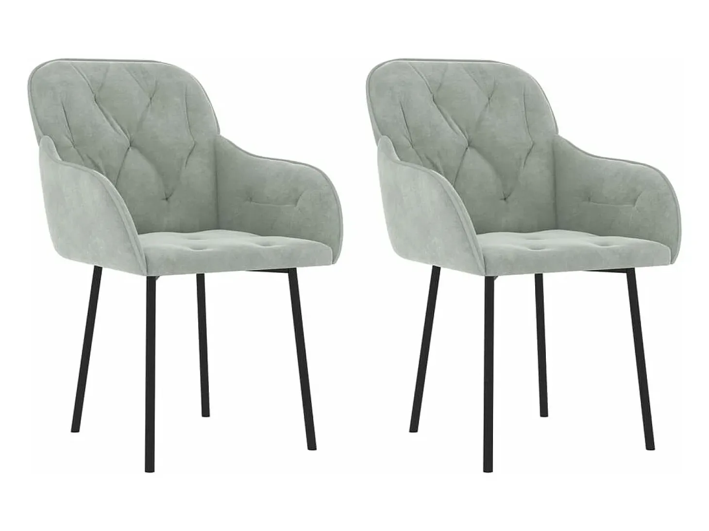 Sillas de comedor 2 unidades terciopelo gris claro