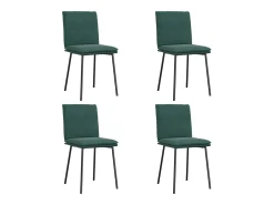 Sillas de comedor 4 unidades terciopelo verde oscuro