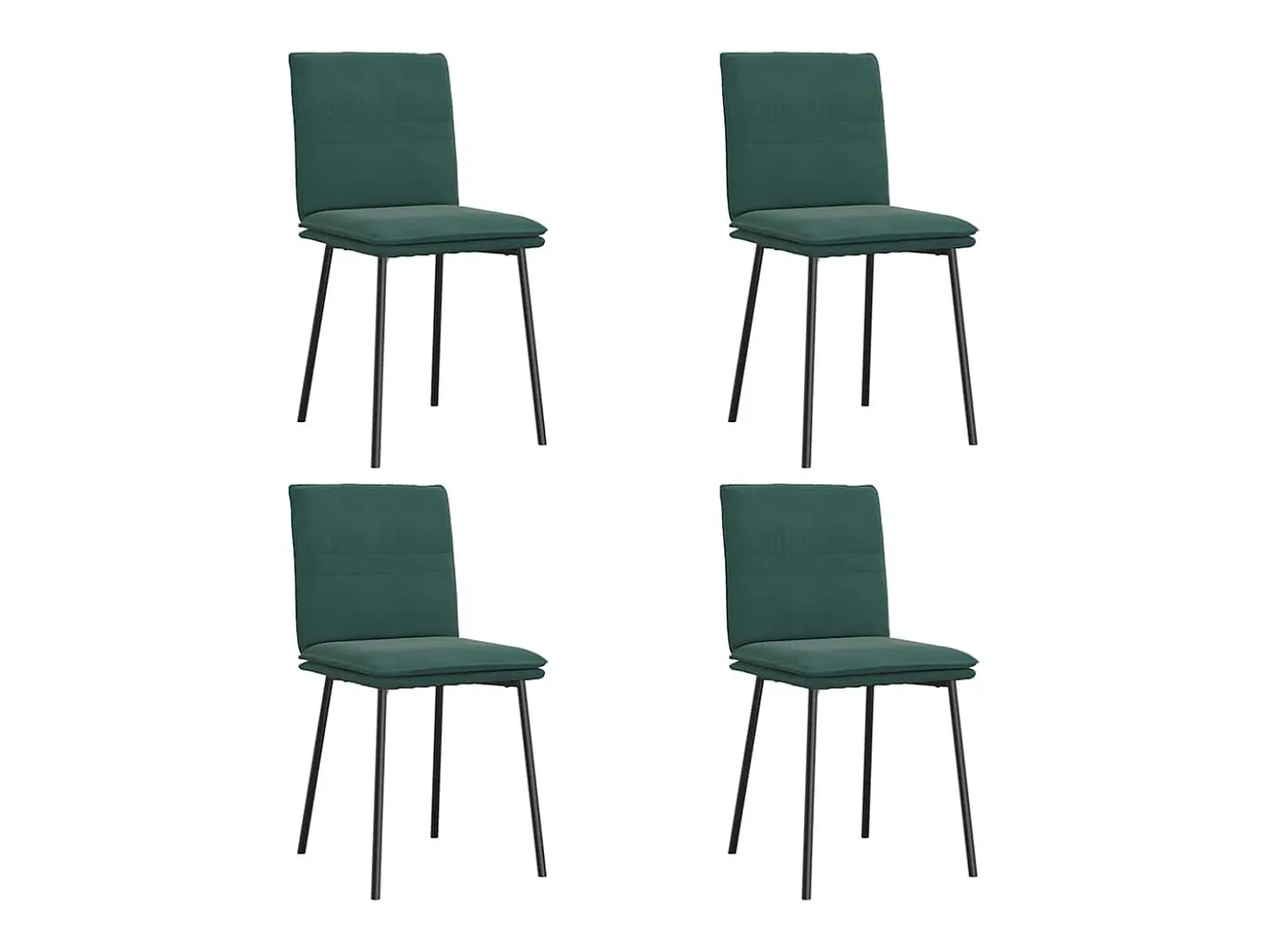 Sillas de comedor 4 unidades terciopelo verde oscuro