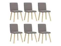 Sillas de comedor 6 unidades de tela gris taupe