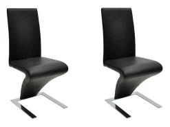 Sillas de comedor 2 unidades cuero sintético negro