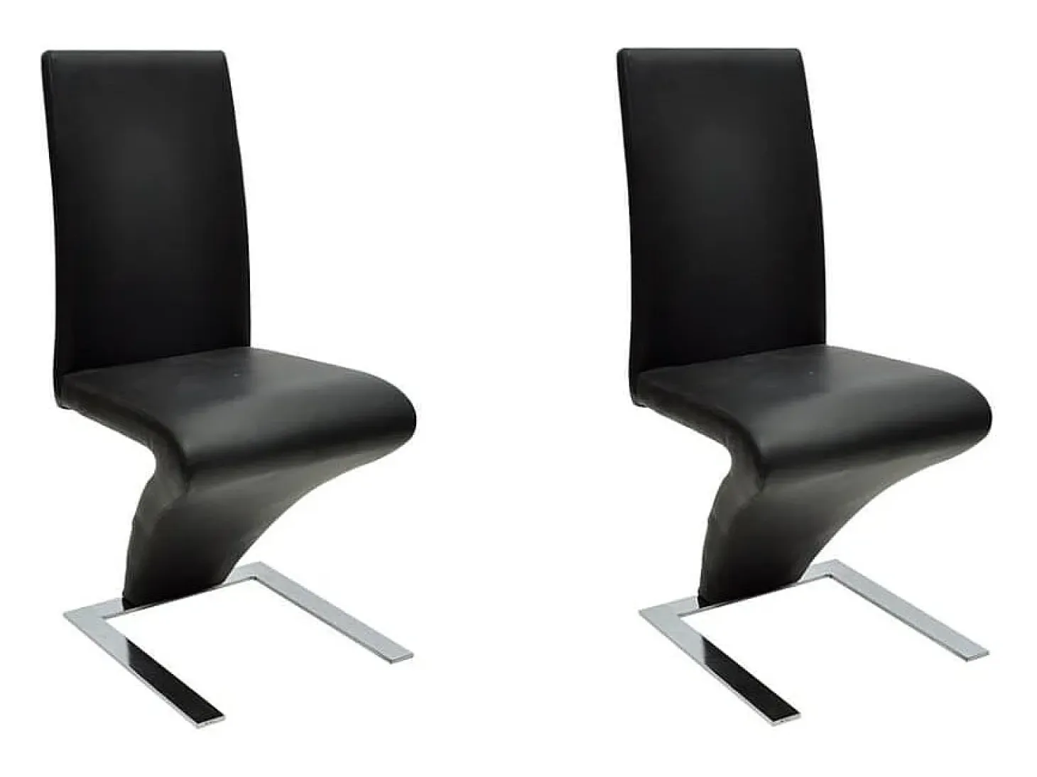 Sillas de comedor 2 unidades cuero sintético negro