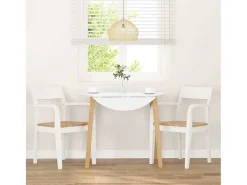 Sillas de comedor 2 unidades madera maciza de caucho blanco
