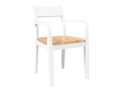 Sillas de comedor 2 unidades madera maciza de caucho blanco