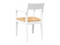 Sillas de comedor 2 unidades madera maciza de caucho blanco