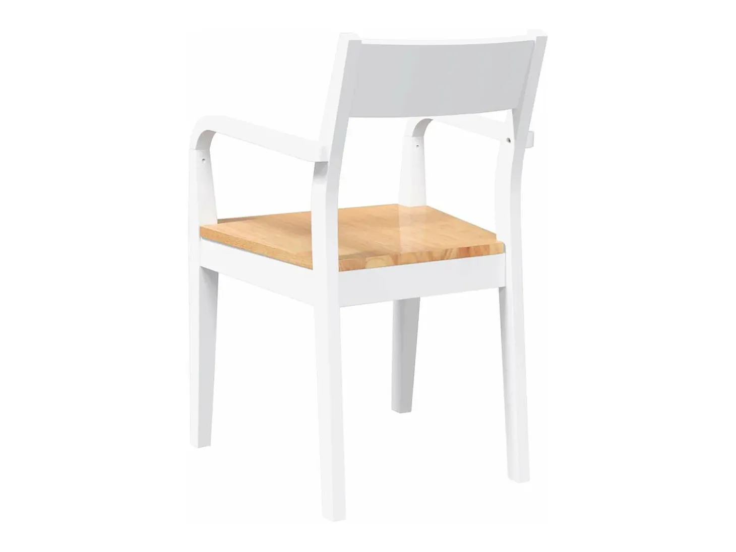 Sillas de comedor 2 unidades madera maciza de caucho blanco