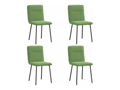 Sillas de comedor 4 unidades terciopelo verde claro