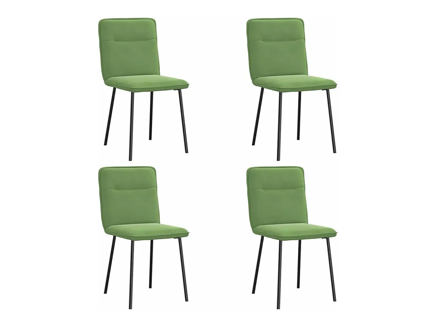 Sillas de comedor 4 unidades terciopelo verde claro
