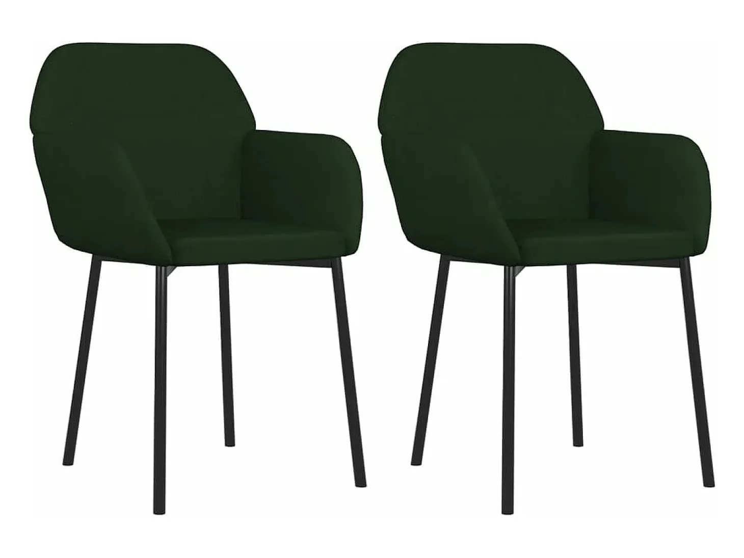 Sillas de comedor 2 unidades terciopelo verde oscuro