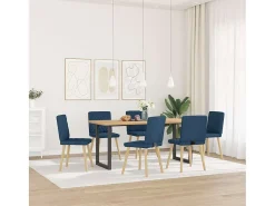 Sillas de comedor 6 unidades tela azul