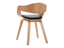 Sillas de comedor 2 unidades madera curvada y cuero sintético