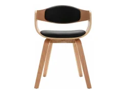 Sillas de comedor 2 unidades madera curvada y cuero sintético