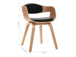 Sillas de comedor 2 unidades madera curvada y cuero sintético