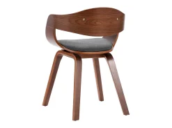 Sillas de comedor 6 unidades madera curvada y tela gris