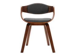 Sillas de comedor 6 unidades madera curvada y tela gris