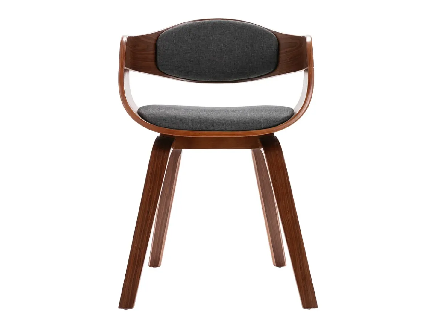 Sillas de comedor 6 unidades madera curvada y tela gris