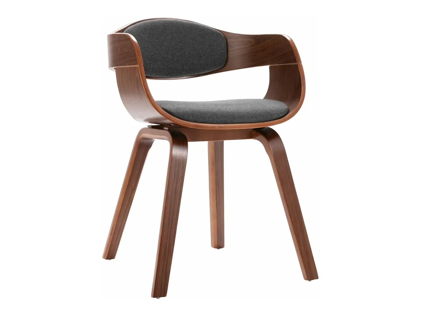 Sillas de comedor 6 unidades madera curvada y tela gris