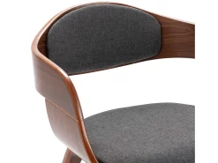 Sillas de comedor 6 unidades madera curvada y tela gris