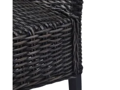 Sillas de comedor 6 unidades ratán Kubu y madera mango negro