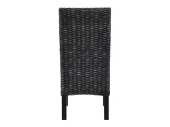 Sillas de comedor 6 unidades ratán Kubu y madera mango negro