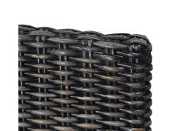 Sillas de comedor 6 unidades ratán Kubu y madera mango negro