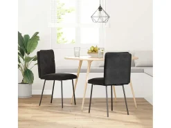 Sillas de comedor 2 unidades terciopelo negro