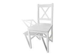 Sillas de comedor 6 unidades madera de pino blancas