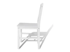 Sillas de comedor 6 unidades madera de pino blancas