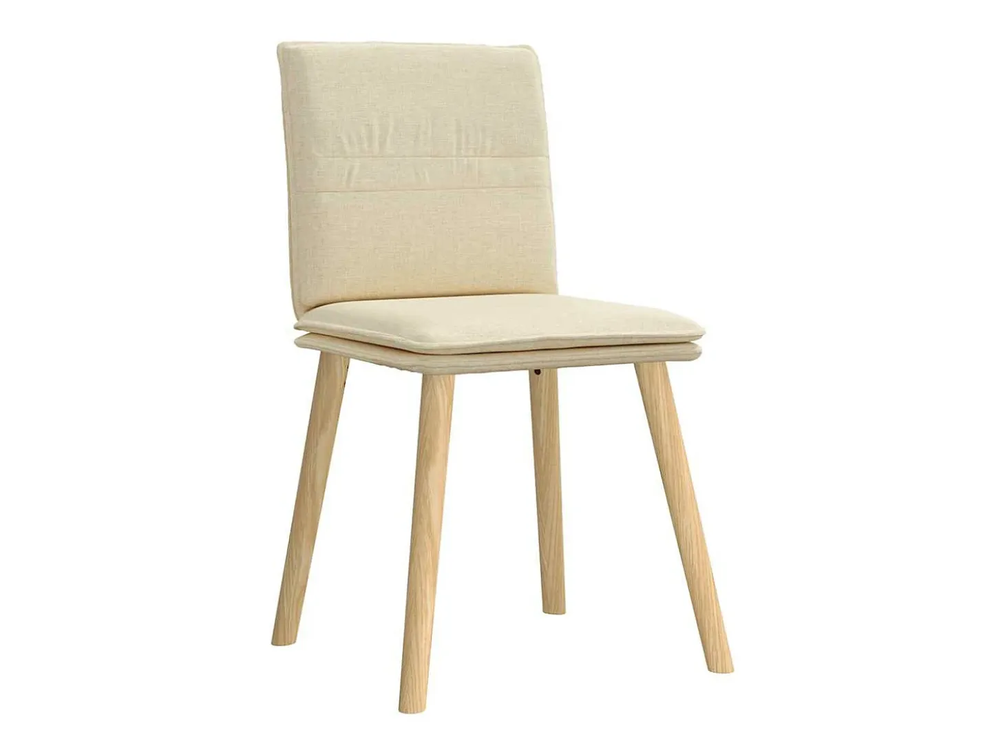 Sillas de comedor 2 unidades tela color crema