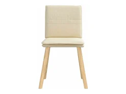 Sillas de comedor 2 unidades tela color crema