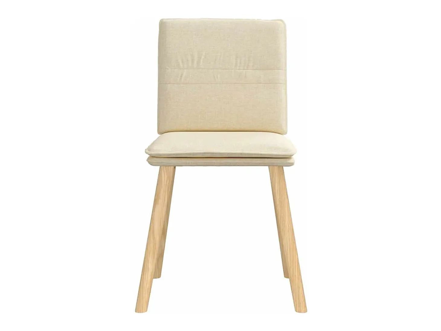 Sillas de comedor 2 unidades tela color crema