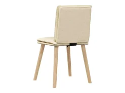 Sillas de comedor 2 unidades tela color crema