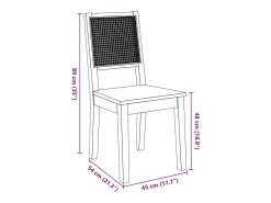 Sillas de comedor 2 unidades madera maciza de caucho