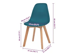 Sillas de comedor 6 unidades plástico turquesa