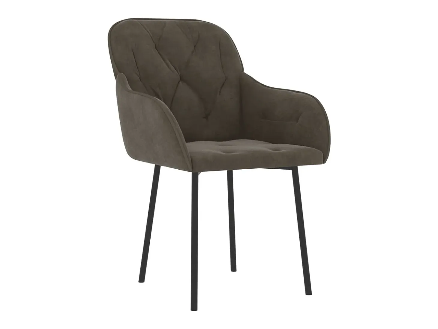 Sillas de comedor 2 unidades terciopelo gris oscuro