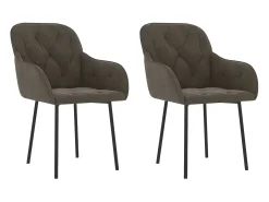Sillas de comedor 2 unidades terciopelo gris oscuro