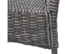Sillas de comedor 4 unidades ratán Kubu y madera mango marrón