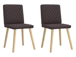 Sillas de comedor 2 unidades tela marrón oscuro