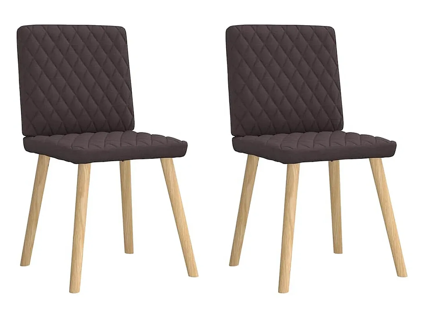 Sillas de comedor 2 unidades tela marrón oscuro