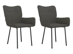 Sillas de comedor 2 unidades terciopelo gris oscuro