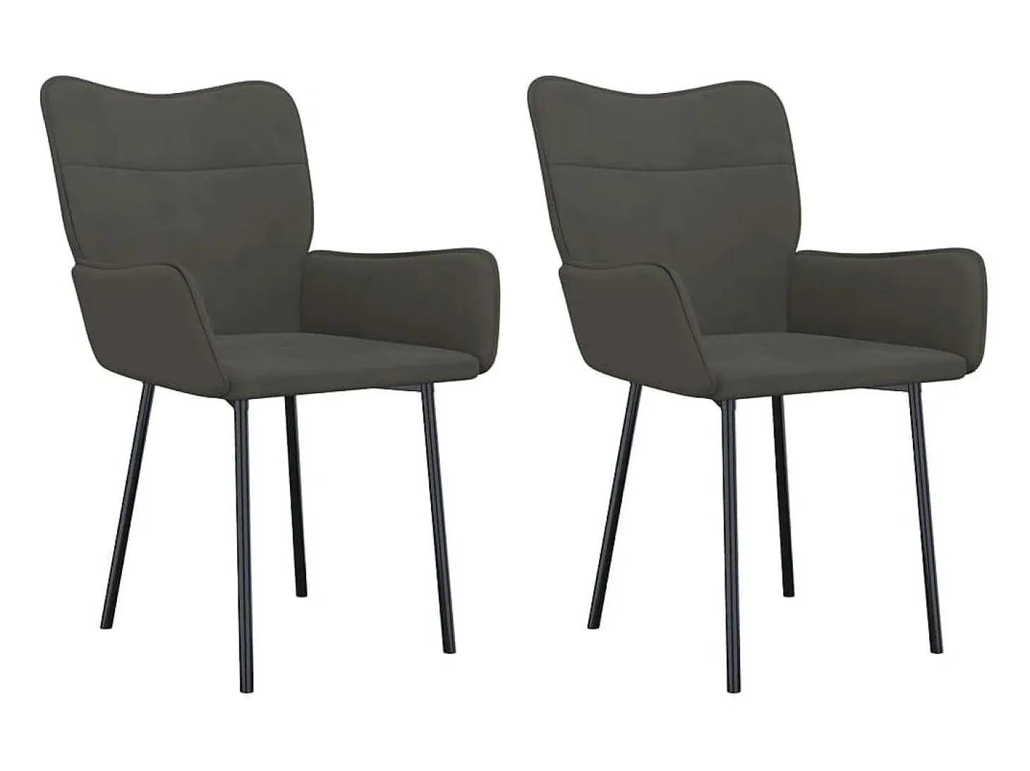 Sillas de comedor 2 unidades terciopelo gris oscuro