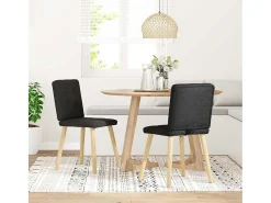 Sillas de comedor 2 unidades tela negro