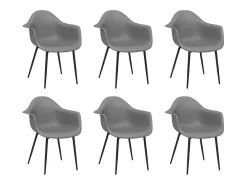 Sillas de comedor 6 unidades gris PP