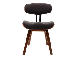 Sillas de comedor 2 unidades madera curvada y tela gris