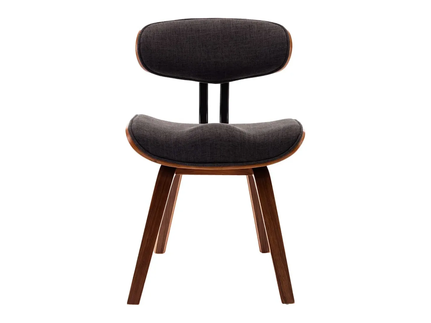 Sillas de comedor 2 unidades madera curvada y tela gris