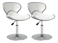 Sillas de comedor 2 unidades cuero sintético blanco
