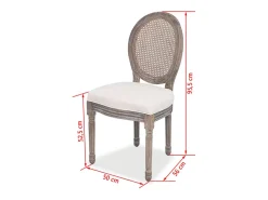 Sillas de comedor 6 unidades tela color crema