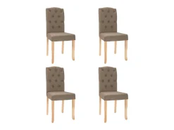 Sillas de comedor 4 unidades tela gris taupé